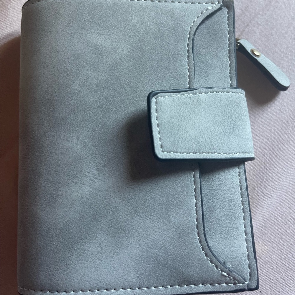 Brand new grey leather wallet